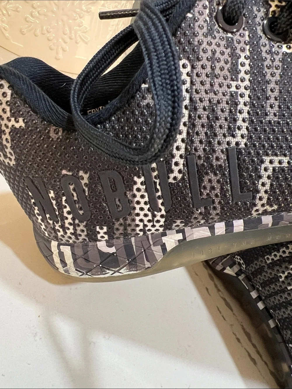 NOBULL Black and White Knit Training Shoes size W9